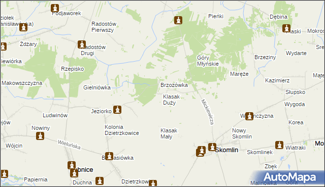 mapa Klasak Duży, Klasak Duży na mapie Targeo