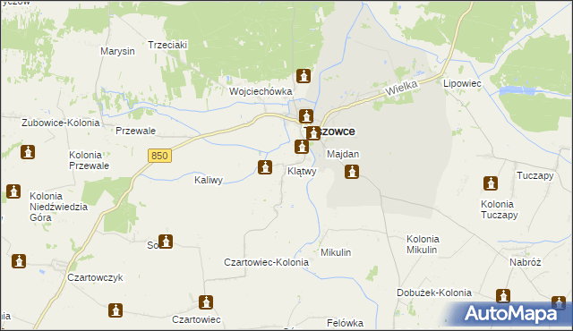 mapa Klątwy, Klątwy na mapie Targeo