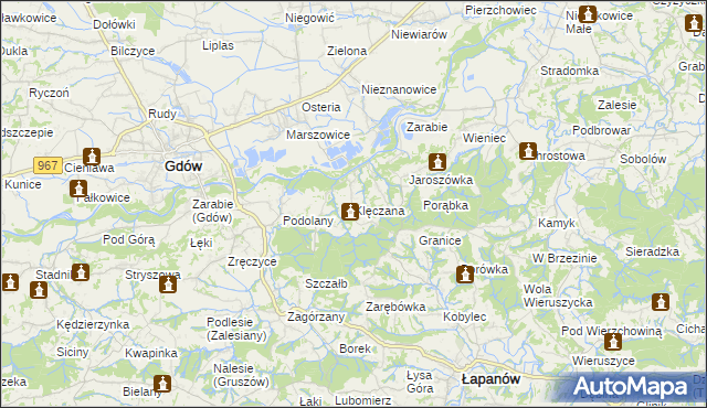mapa Klęczana, Klęczana na mapie Targeo