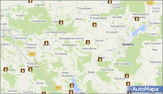 mapa Klepczarnia, Klepczarnia na mapie Targeo