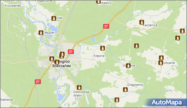 mapa Klępina, Klępina na mapie Targeo