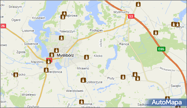 mapa Klicko, Klicko na mapie Targeo