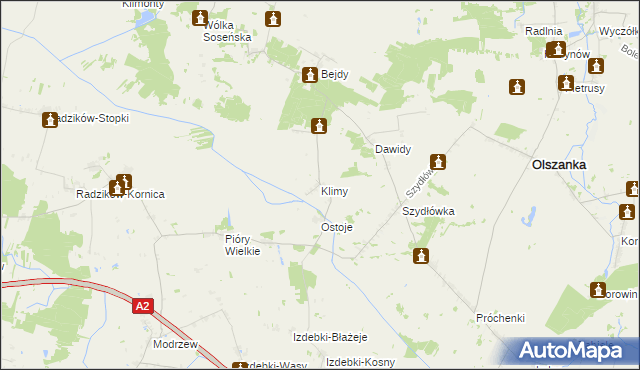 mapa Klimy gmina Olszanka, Klimy gmina Olszanka na mapie Targeo