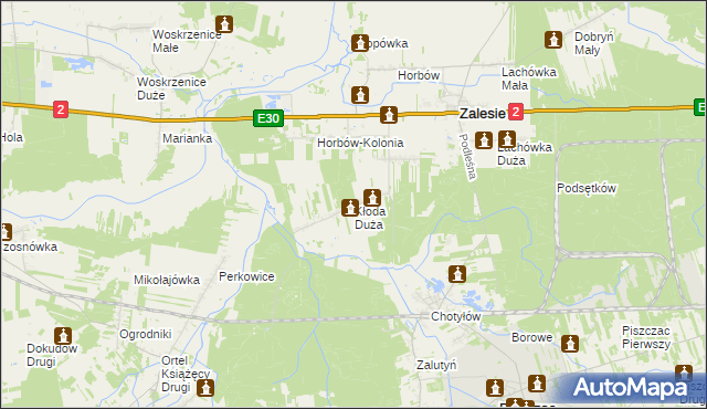 mapa Kłoda Duża, Kłoda Duża na mapie Targeo