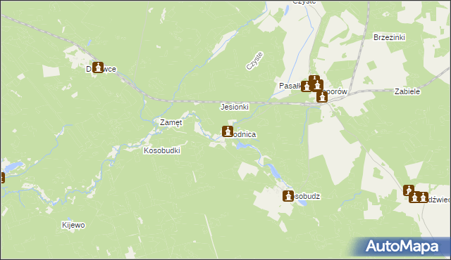 mapa Kłodnica gmina Łagów, Kłodnica gmina Łagów na mapie Targeo