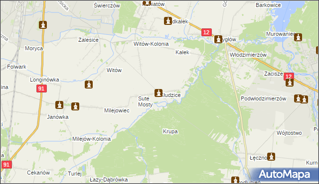 mapa Kłudzice, Kłudzice na mapie Targeo