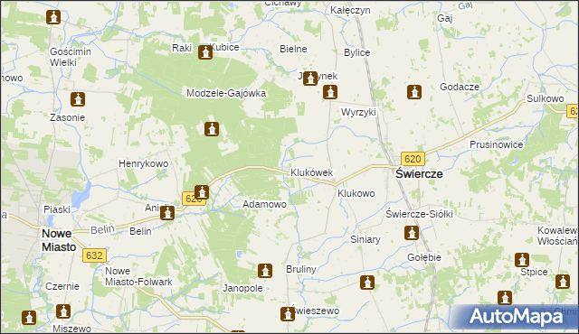 mapa Klukówek, Klukówek na mapie Targeo