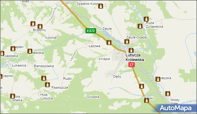 mapa Kniazie gmina Lubycza Królewska, Kniazie gmina Lubycza Królewska na mapie Targeo