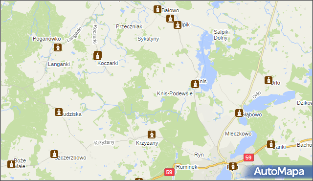 mapa Knis-Podewsie, Knis-Podewsie na mapie Targeo