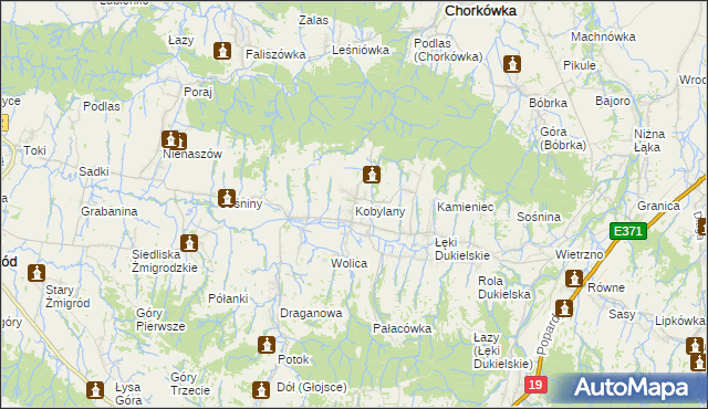 mapa Kobylany gmina Chorkówka, Kobylany gmina Chorkówka na mapie Targeo