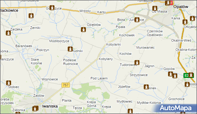 mapa Kobylany gmina Opatów, Kobylany gmina Opatów na mapie Targeo