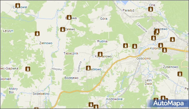 mapa Kochanowo gmina Luzino, Kochanowo gmina Luzino na mapie Targeo