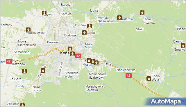 mapa Koczwara, Koczwara na mapie Targeo
