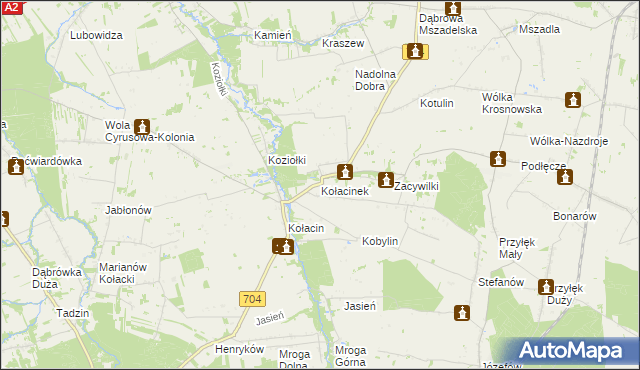 mapa Kołacinek, Kołacinek na mapie Targeo