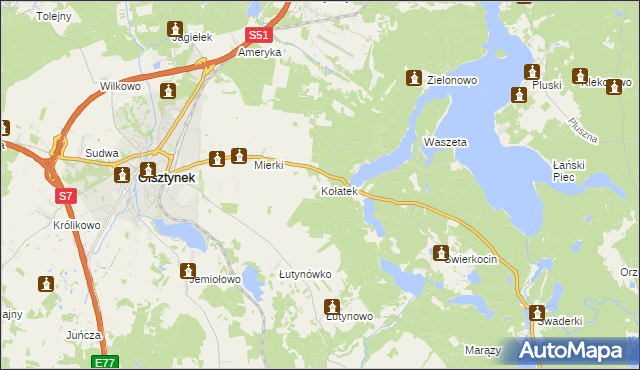 mapa Kołatek, Kołatek na mapie Targeo