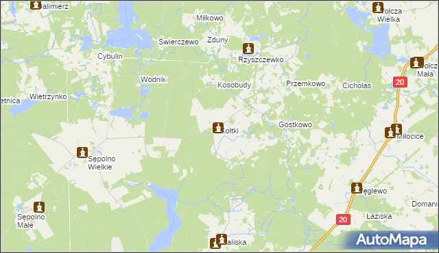 mapa Kołtki, Kołtki na mapie Targeo