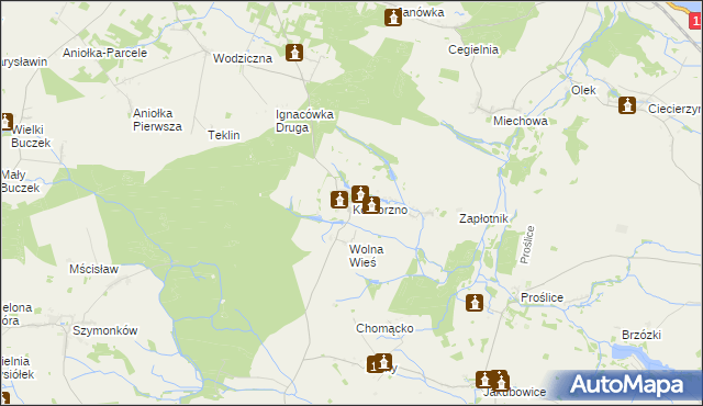 mapa Komorzno, Komorzno na mapie Targeo