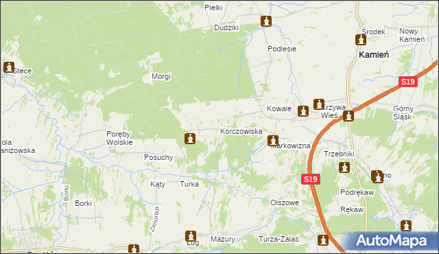 mapa Korczowiska, Korczowiska na mapie Targeo