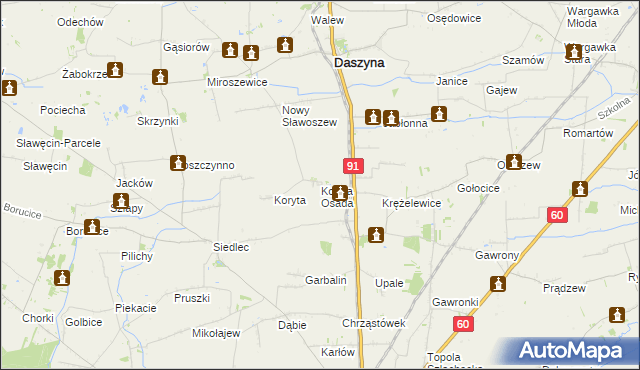 mapa Koryta Osada, Koryta Osada na mapie Targeo