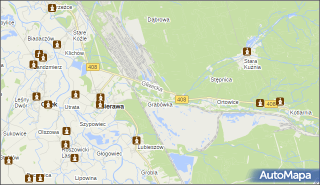 mapa Korzonek gmina Bierawa, Korzonek gmina Bierawa na mapie Targeo