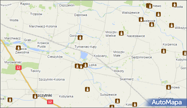 mapa Kościany, Kościany na mapie Targeo