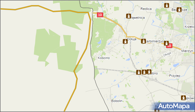 mapa Kościno, Kościno na mapie Targeo