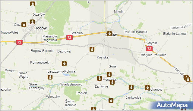 mapa Kosiska gmina Jeżów, Kosiska gmina Jeżów na mapie Targeo