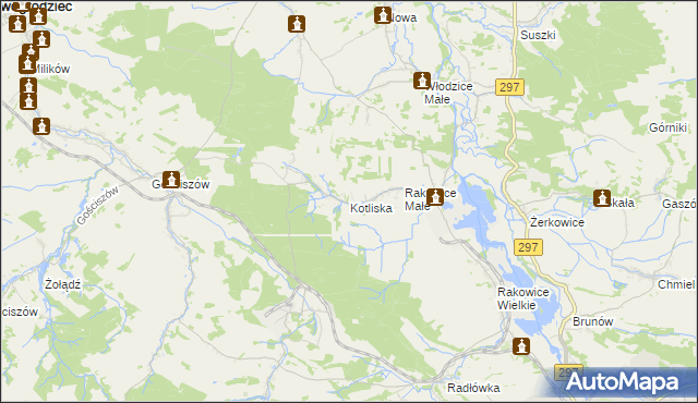 mapa Kotliska gmina Lwówek Śląski, Kotliska gmina Lwówek Śląski na mapie Targeo