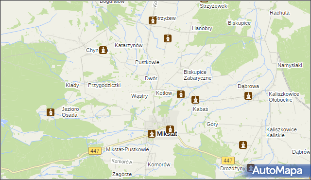 mapa Kotłów, Kotłów na mapie Targeo