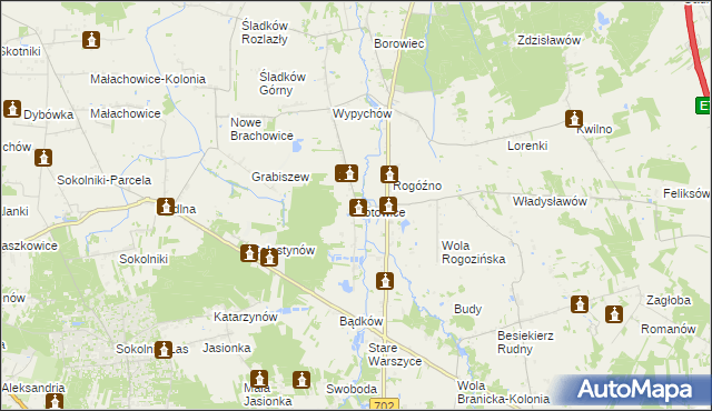 mapa Kotowice gmina Zgierz, Kotowice gmina Zgierz na mapie Targeo