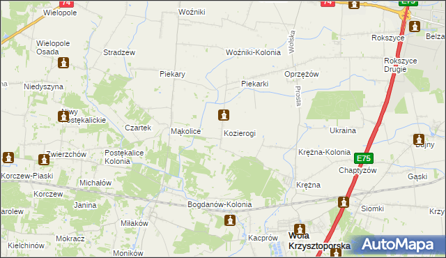 mapa Kozierogi, Kozierogi na mapie Targeo