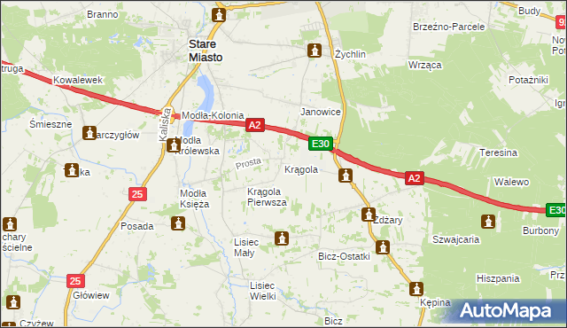mapa Krągola, Krągola na mapie Targeo