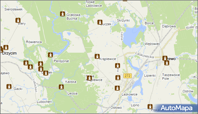 mapa Krąplewice, Krąplewice na mapie Targeo