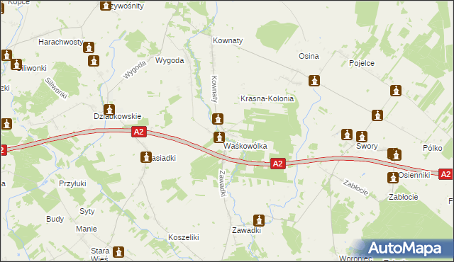 mapa Krasna gmina Huszlew, Krasna gmina Huszlew na mapie Targeo