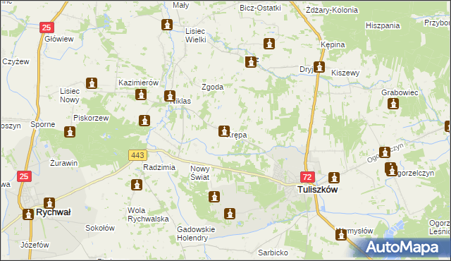 mapa Krępa gmina Tuliszków, Krępa gmina Tuliszków na mapie Targeo