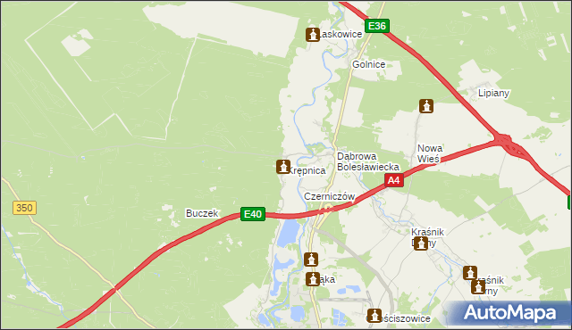 mapa Krępnica, Krępnica na mapie Targeo