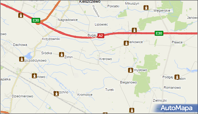mapa Krerowo, Krerowo na mapie Targeo