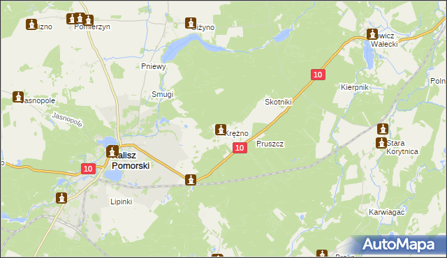 mapa Krężno, Krężno na mapie Targeo