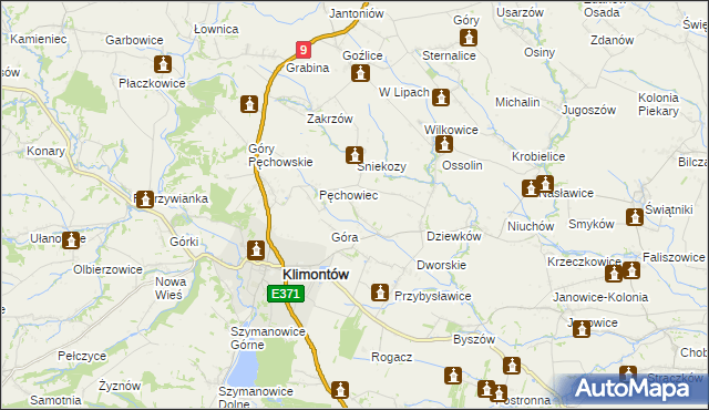 mapa Kroblice Pęchowskie, Kroblice Pęchowskie na mapie Targeo