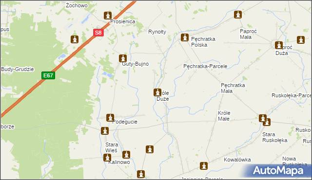 mapa Króle Duże, Króle Duże na mapie Targeo