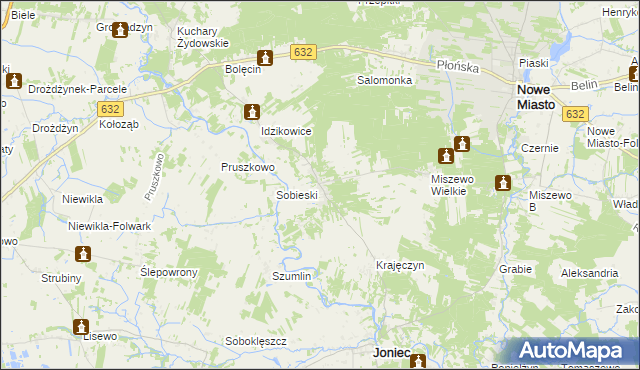 mapa Królewo gmina Joniec, Królewo gmina Joniec na mapie Targeo