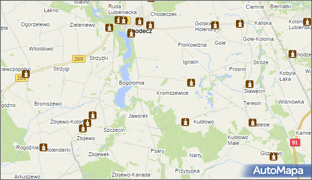 mapa Kromszewice, Kromszewice na mapie Targeo