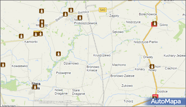 mapa Kruszczewo, Kruszczewo na mapie Targeo