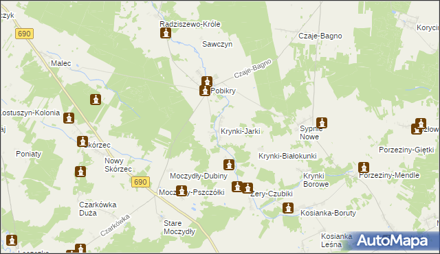 mapa Krynki-Jarki, Krynki-Jarki na mapie Targeo