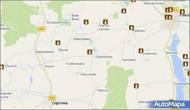 mapa Krzekotowo, Krzekotowo na mapie Targeo