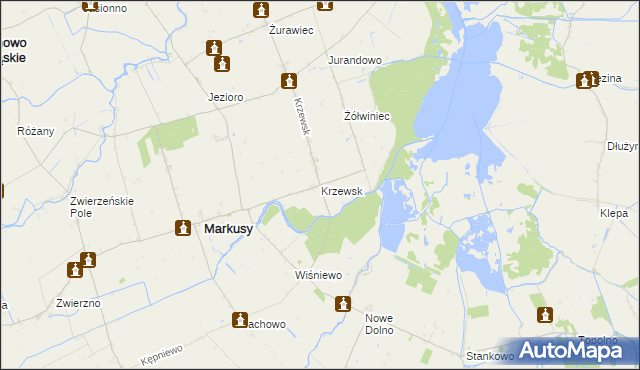 mapa Krzewsk, Krzewsk na mapie Targeo