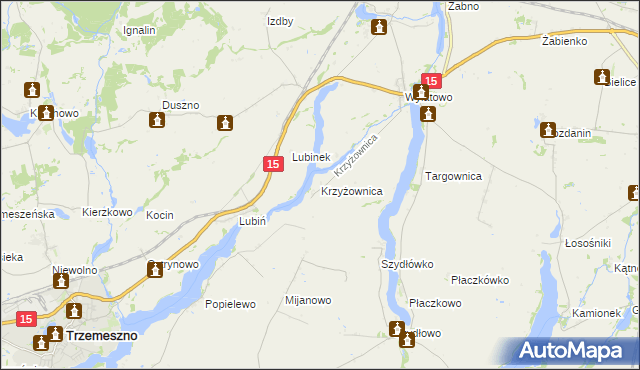 mapa Krzyżownica, Krzyżownica na mapie Targeo