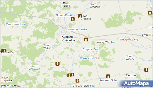 mapa Kulesze-Podawce, Kulesze-Podawce na mapie Targeo