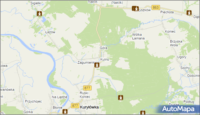 mapa Kulno, Kulno na mapie Targeo