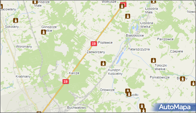 mapa Kundzin, Kundzin na mapie Targeo